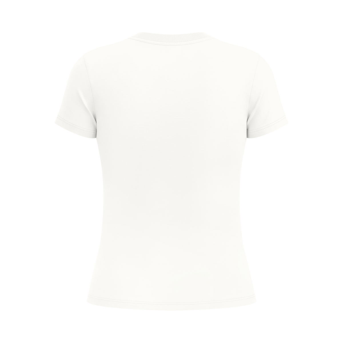Bloom Anyway women's graphic T-shirt in White – plain back mockup