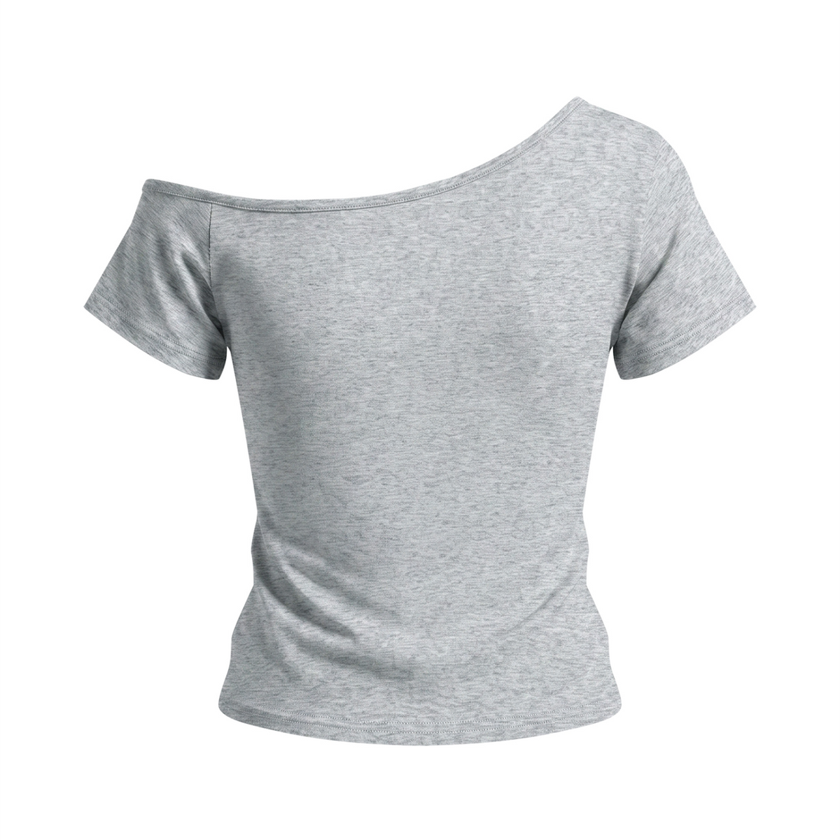 Bloom Anyway women’s off-the-shoulder T-shirt in Flower Gray – back mockup