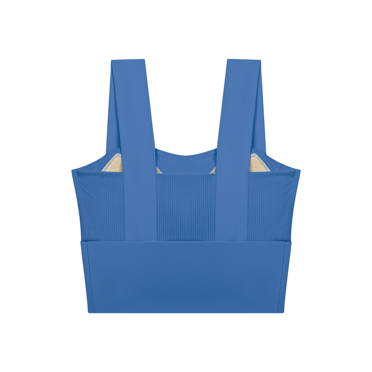 Women’s Yoga Crop Tank Top in Colorful Blue - back view