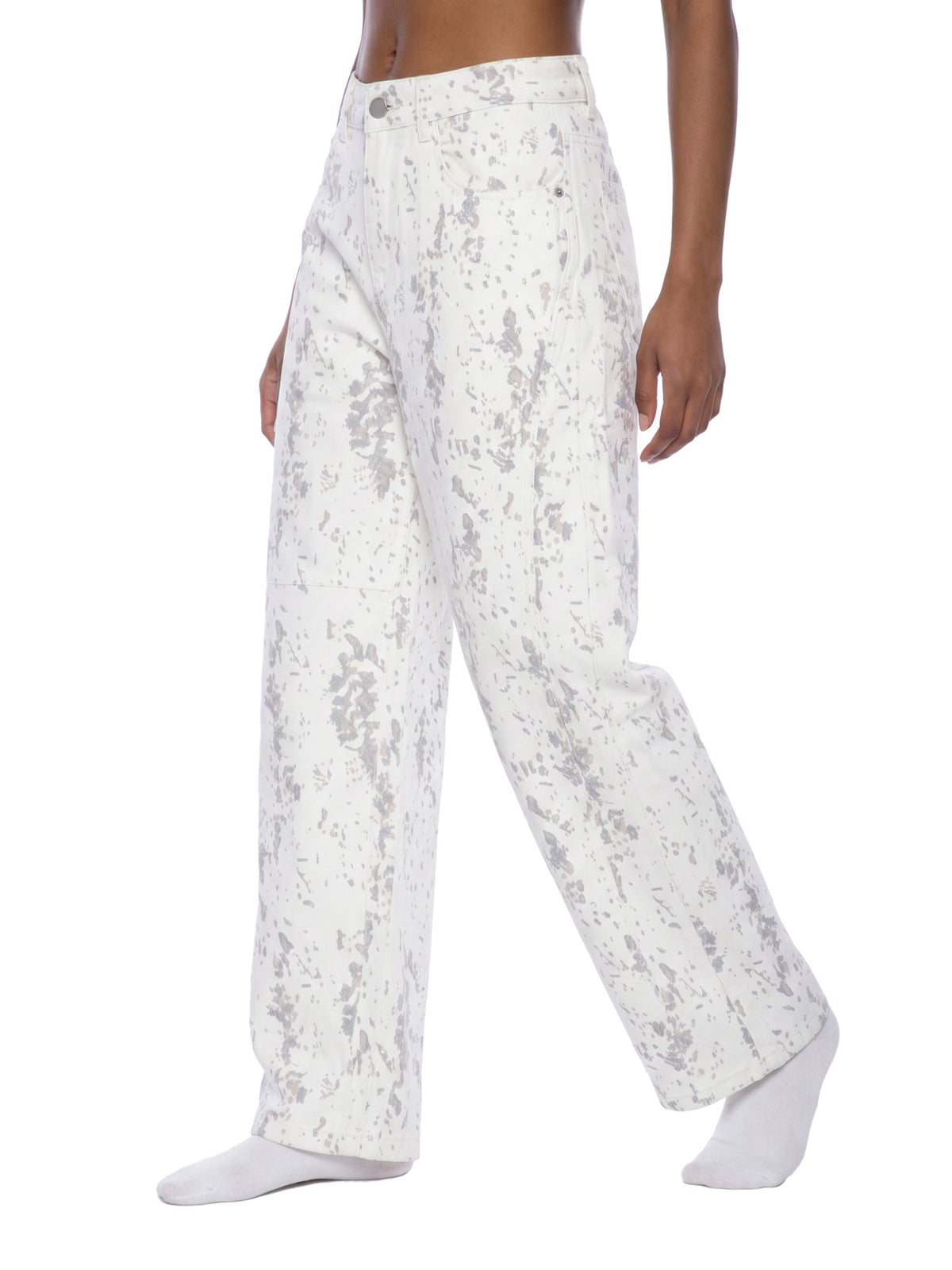 Women’s Splatter Barrel-Leg Jeans