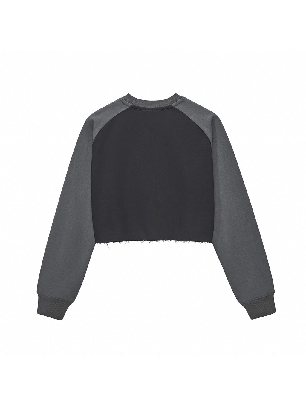 Raw-Hem Colour-Block Raglan Crop Sweatshirt