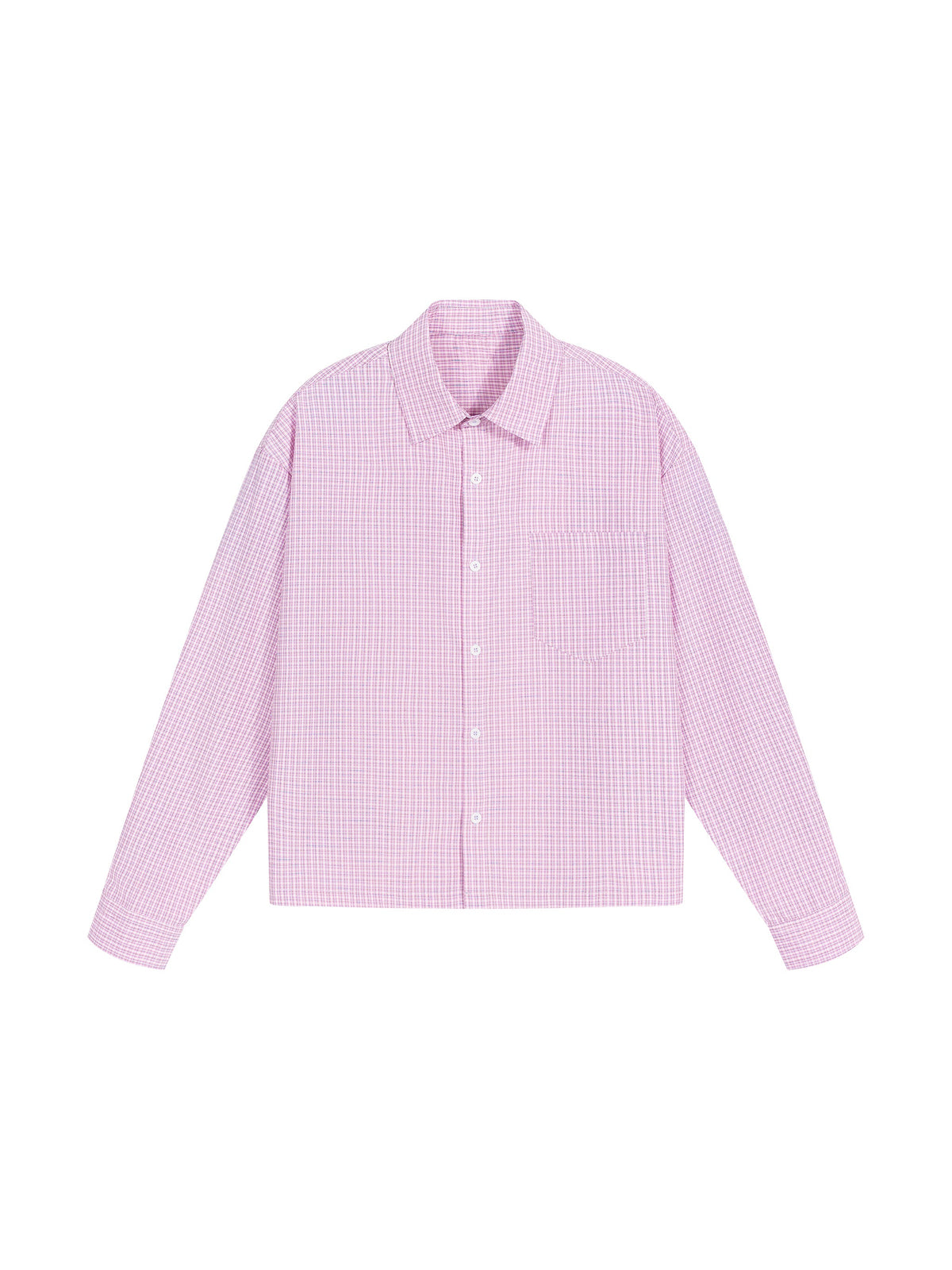 Unisex Boxy Plaid Long Sleeve Shirt