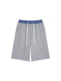 Unisex Plaid Waistband Shorts