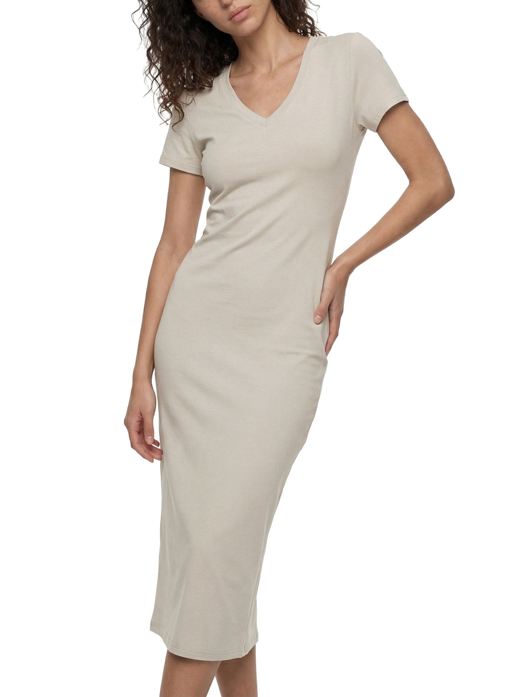 Women's V-Neck Short Sleeve Maxi Dress