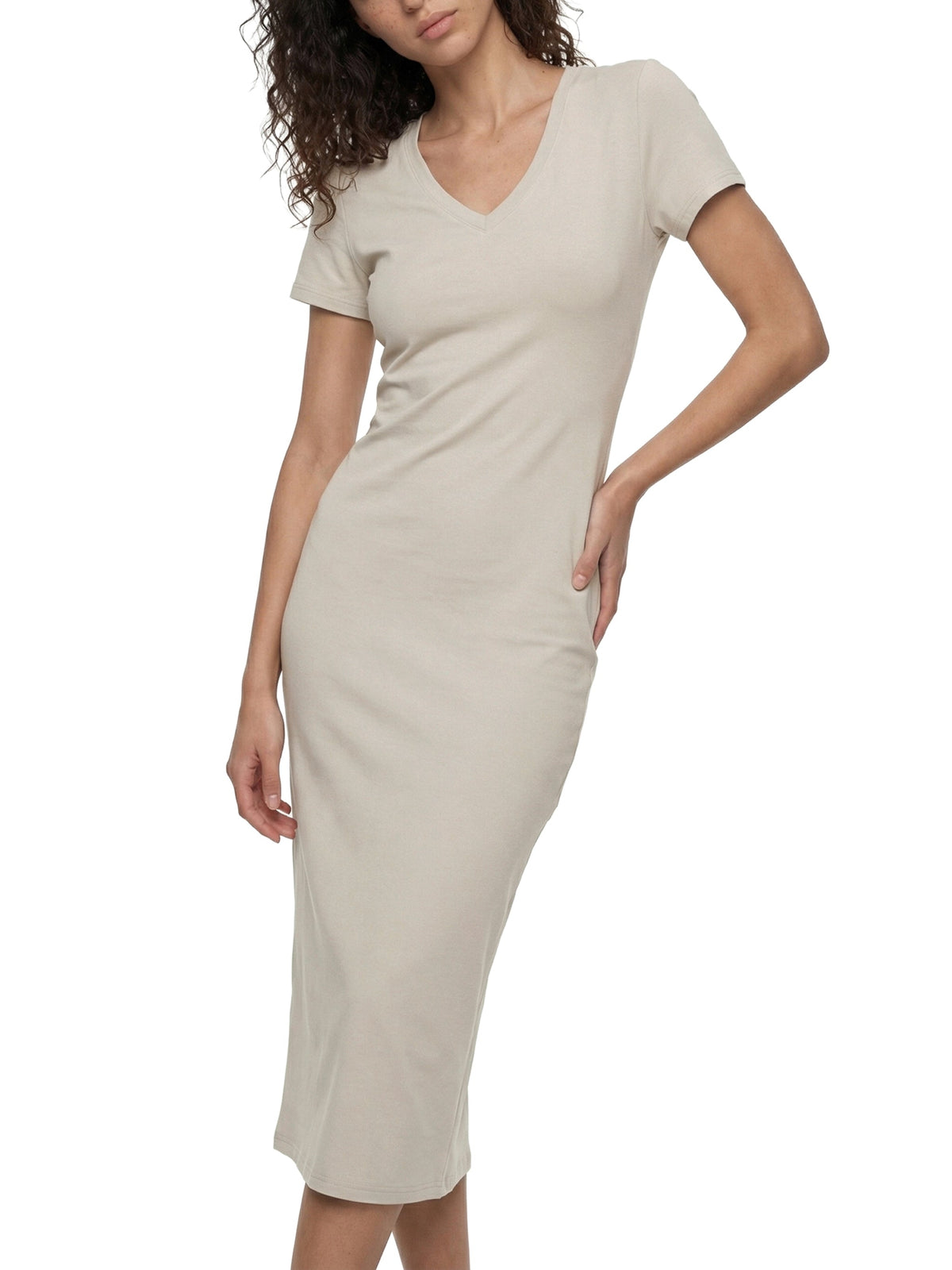 Women's V-Neck Short Sleeve Maxi Dress