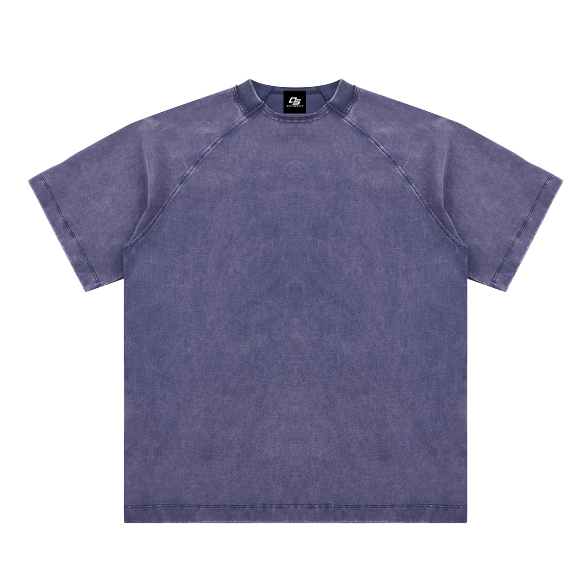 Navy Blue Unisex vintage-washed raglan cotton T-shirt front view
