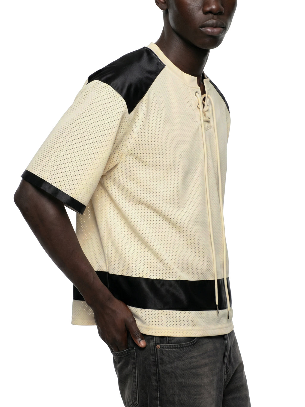 Unisex Raglan Sleeve Mesh Boxy T-Shirt