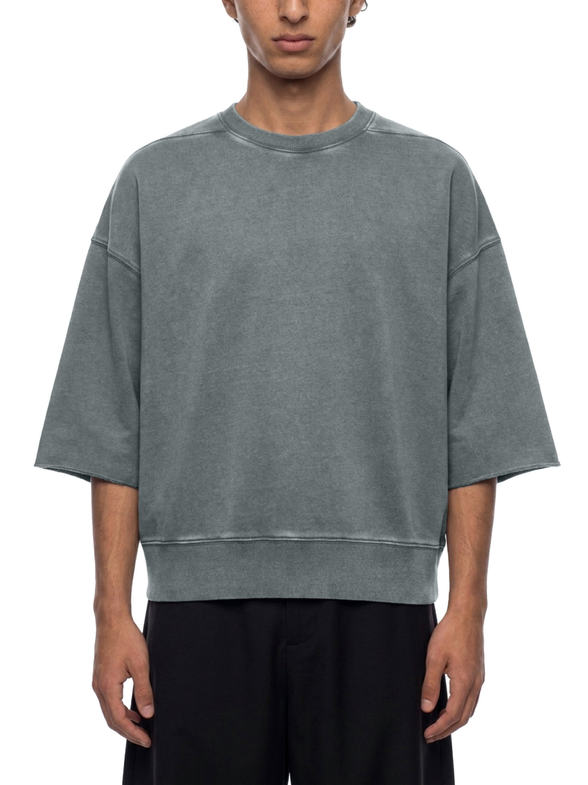 Unisex Mineral Wash Boxy Raw Edge T-Shirt