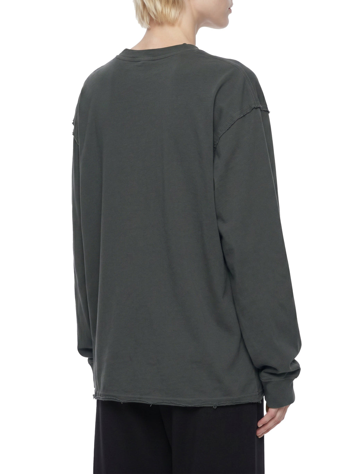 Unisex Raw Hem Long Sleeve T-Shirt