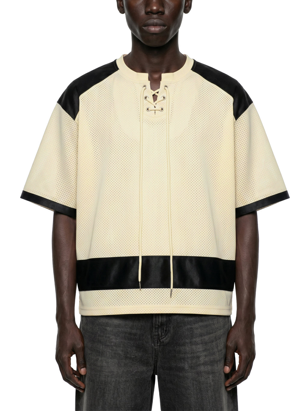 Unisex Raglan Sleeve Mesh Boxy T-Shirt