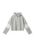 Women’s Cropped Lace-Panel Hoodie