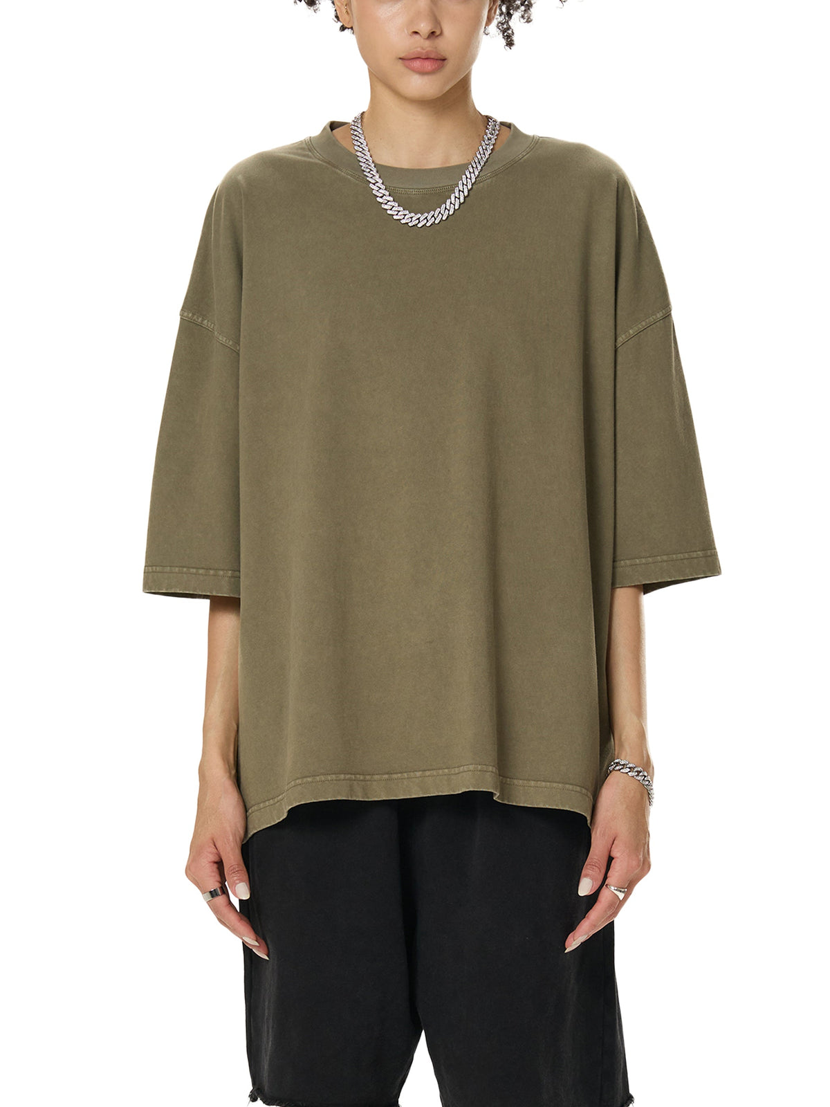 Unisex vintage-washed boxy T-shirt lifestyle view