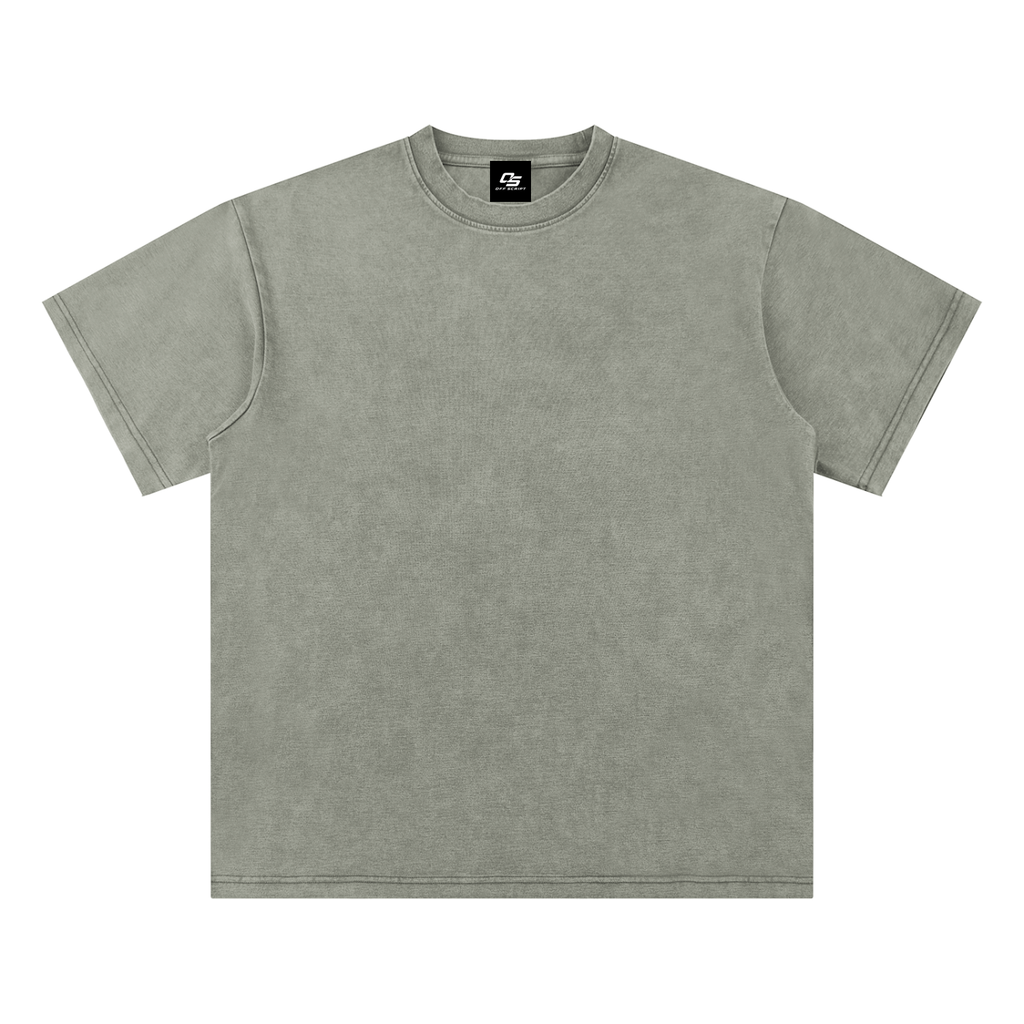 Bean Green Unisex bamboo slub snow-washed T-shirt front view