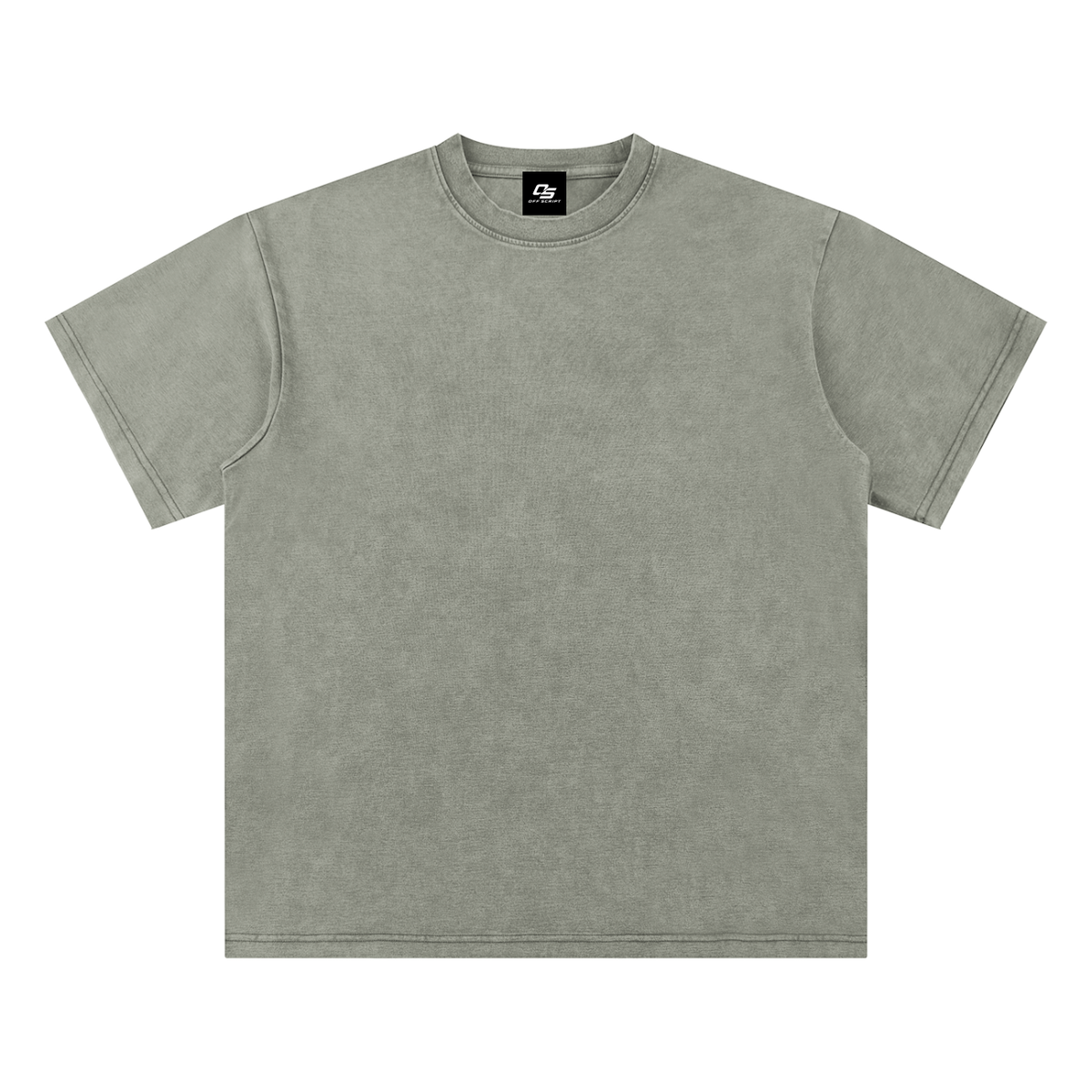 Bean Green Unisex bamboo slub snow-washed T-shirt front view