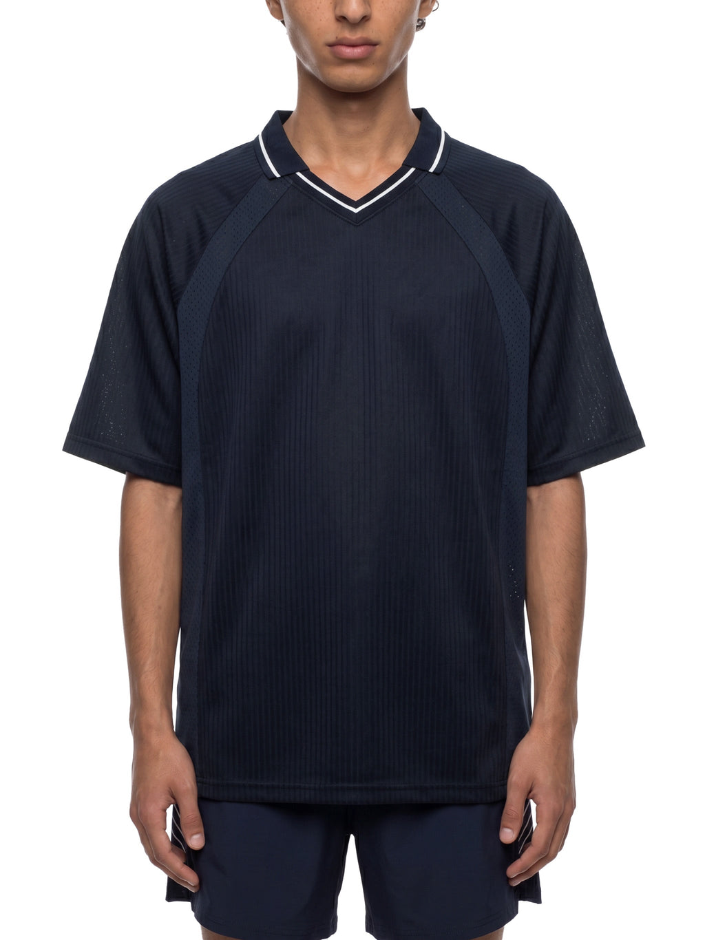 Unisex Striped V-Neck Soccer Jersey gallery view