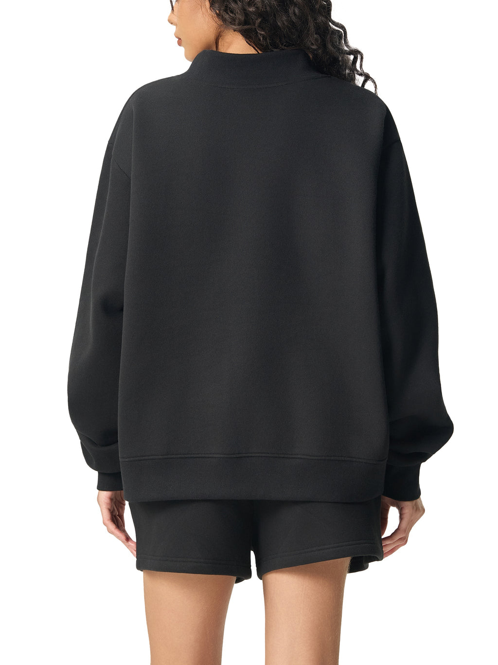 Essential Fleece Mock-Neck Crew Sweatshirt – product view 3