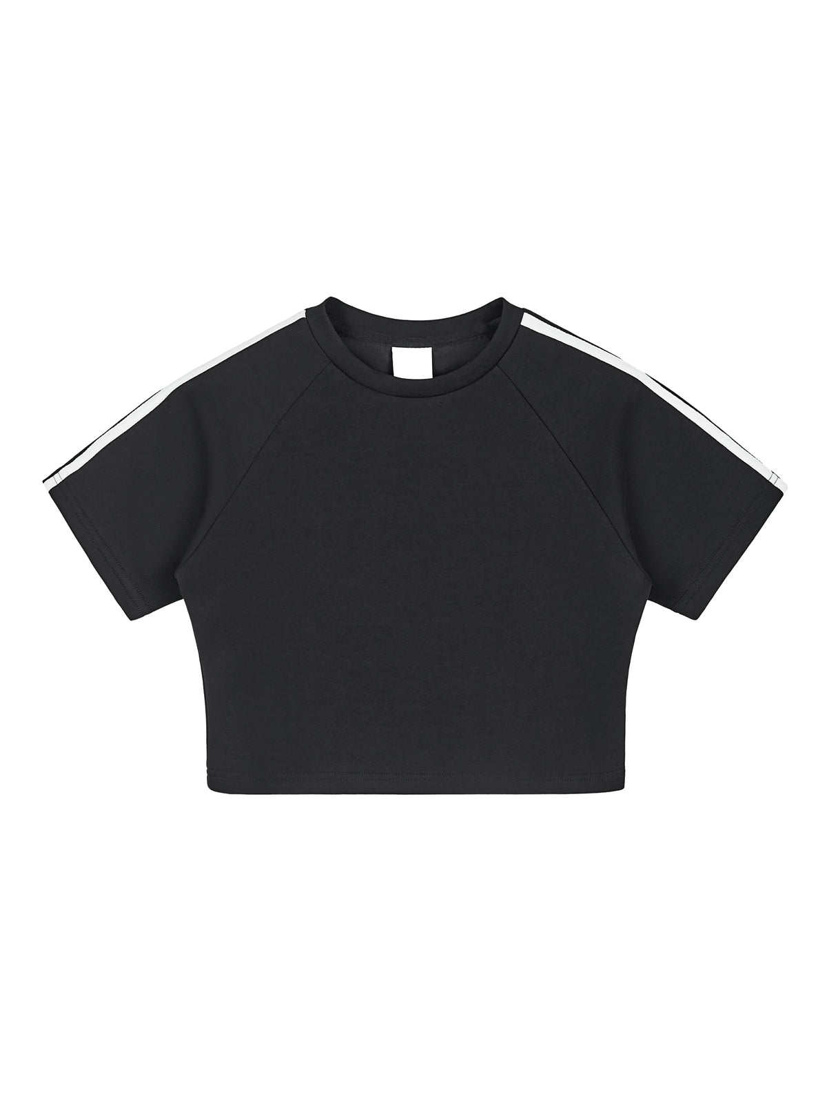 Black Women’s Taped Cooling Performance Crop Top front view