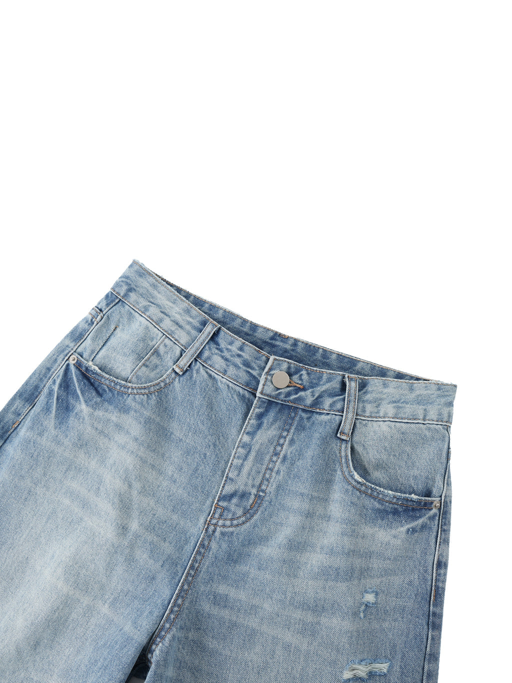 Women's Vintage Wash Distressed Wide Leg Jeans