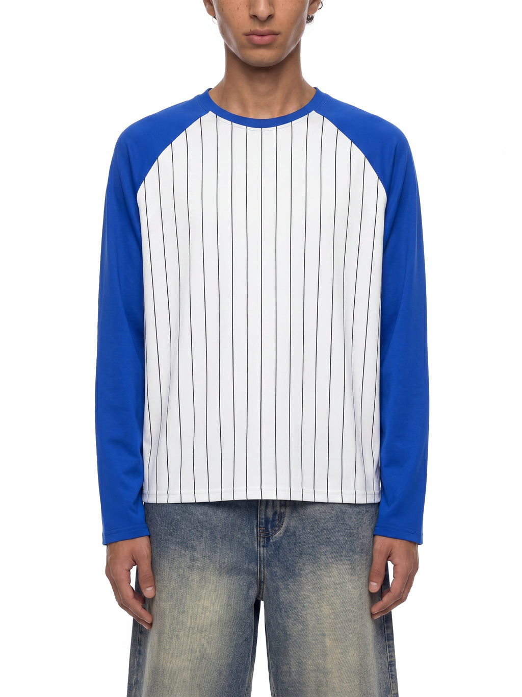 Unisex Striped Raglan Long Sleeve T-Shirt