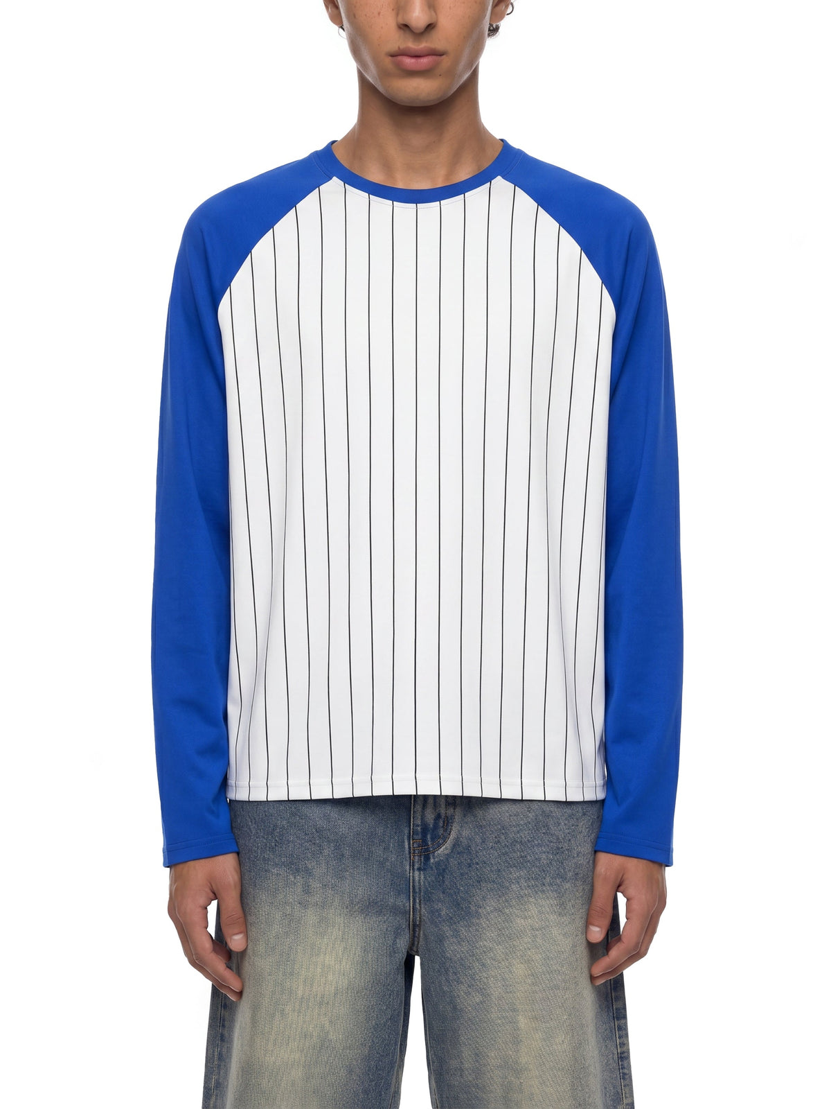 Unisex Striped Raglan Long Sleeve T-Shirt