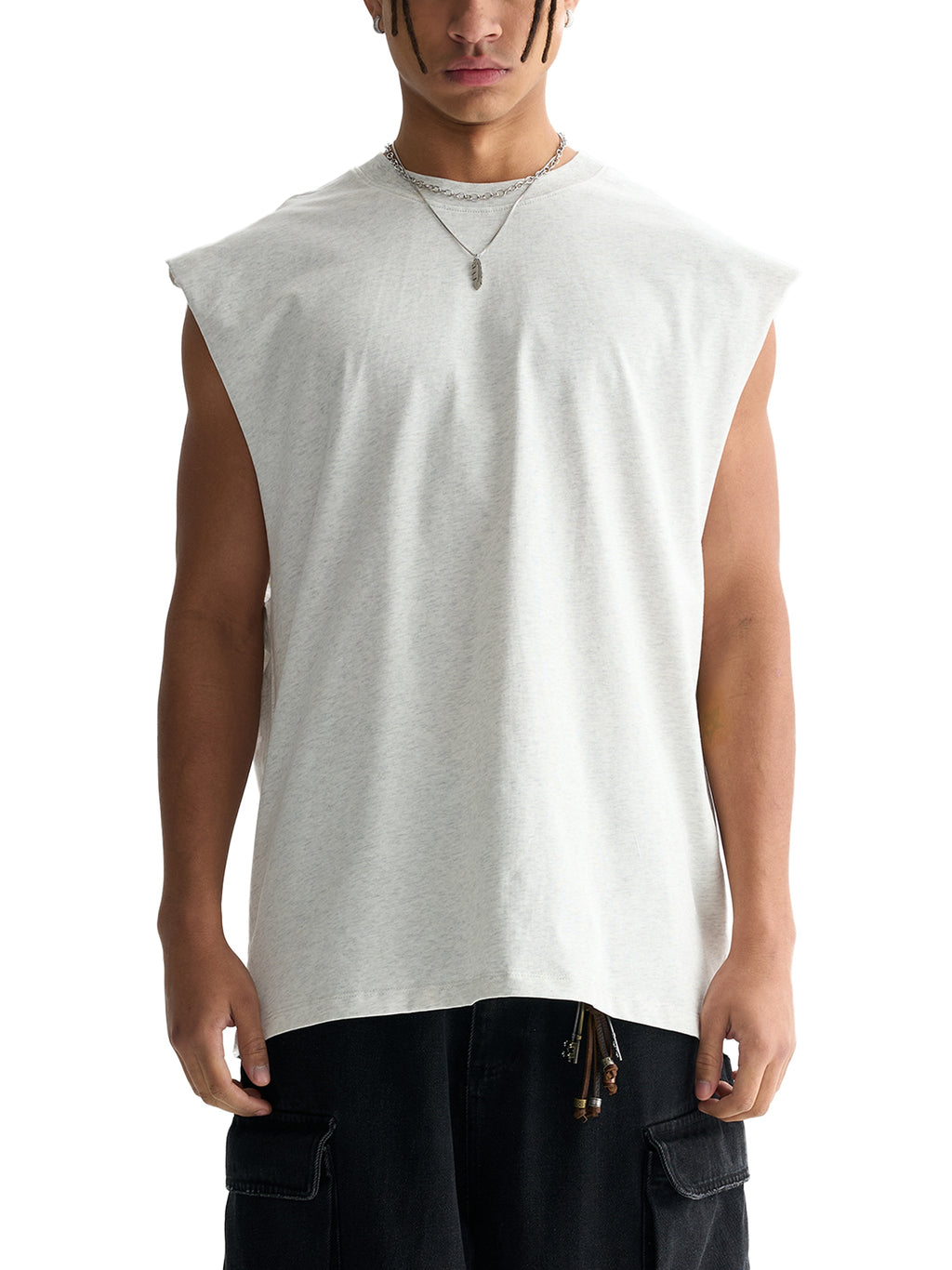 Unisex Raw-Edge Cotton Tank Top