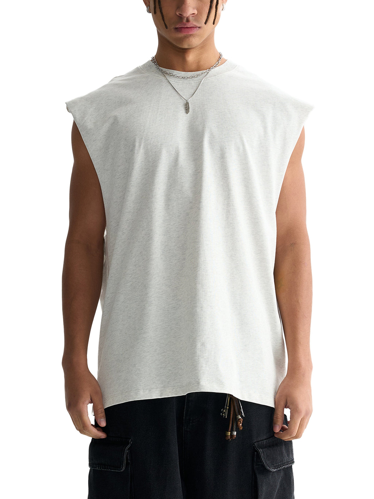 Unisex Raw-Edge Cotton Tank Top