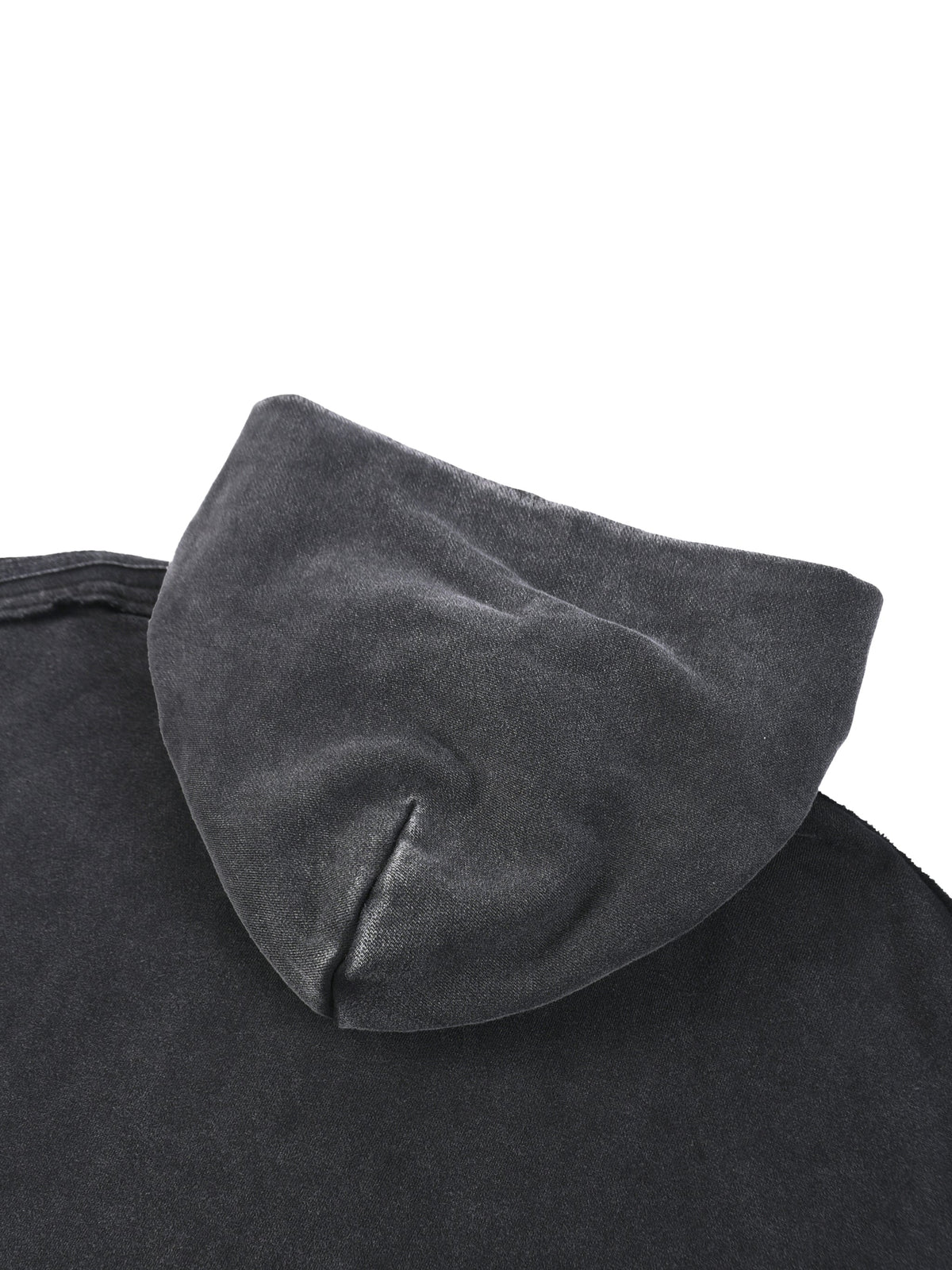 Snow Washed Tape Raw Edge Zip Hoodie