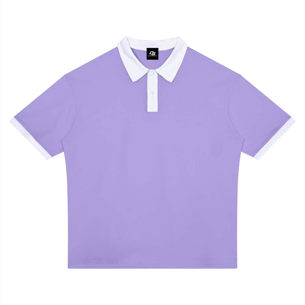 Light Purple with White Unisex Color Block Polo Shirt front product view