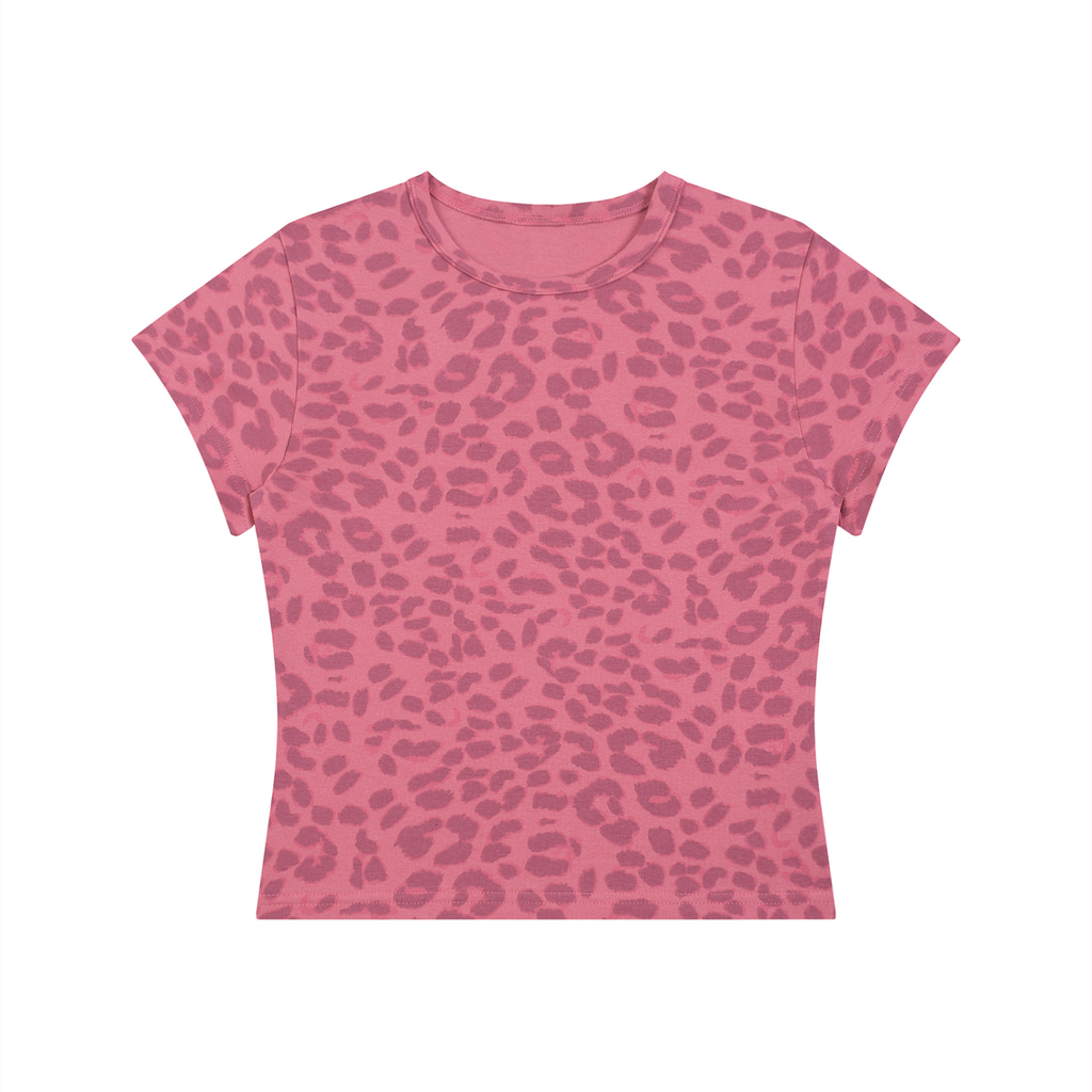 Women’s Leopard Print Crop T-Shirt