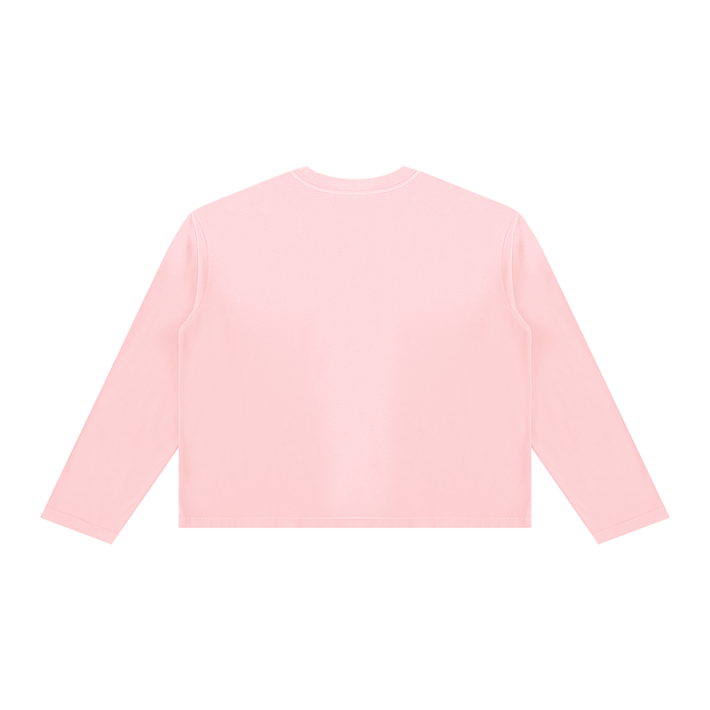 Off Script Sunfade Boxy Long Sleeve T-Shirt - Pink back view