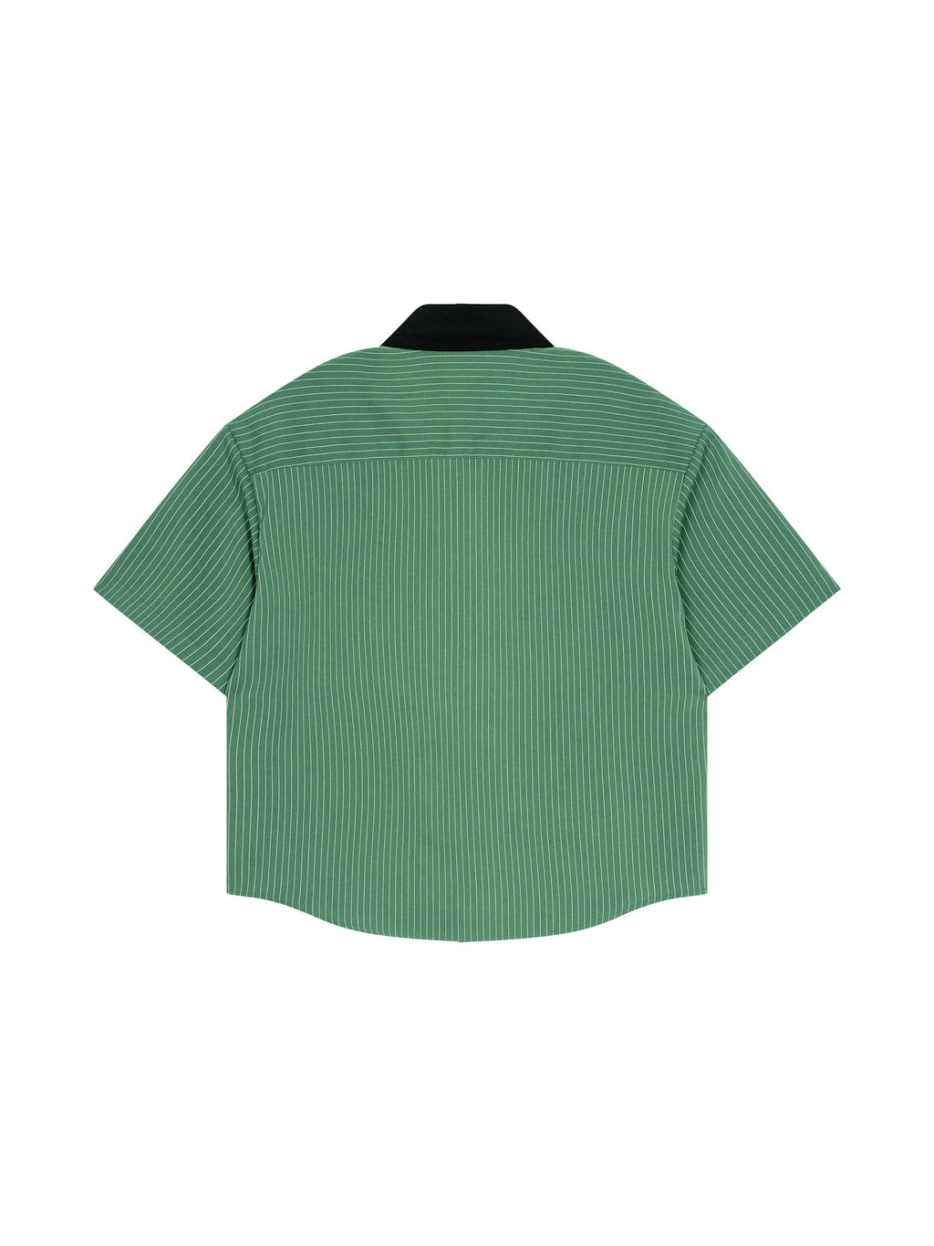 Unisex Striped Boxy Contrast Collar Shirt