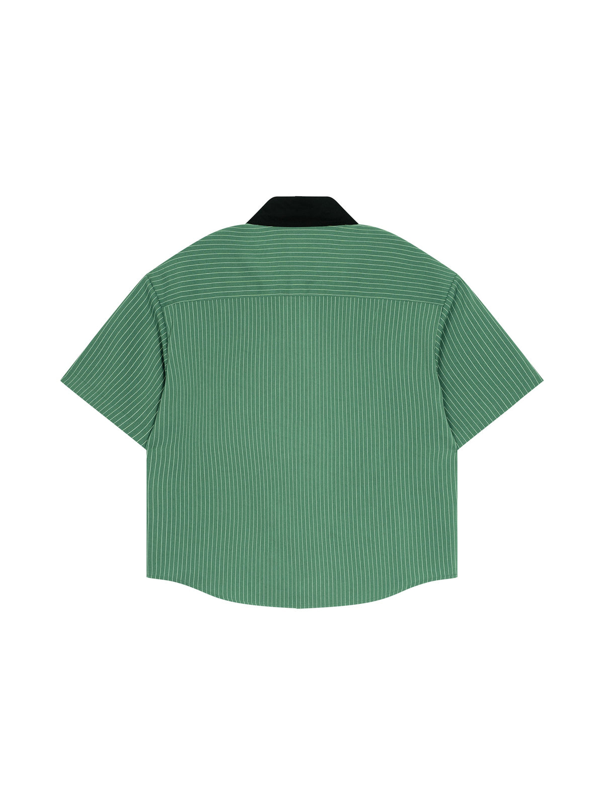 Unisex Striped Boxy Contrast Collar Shirt