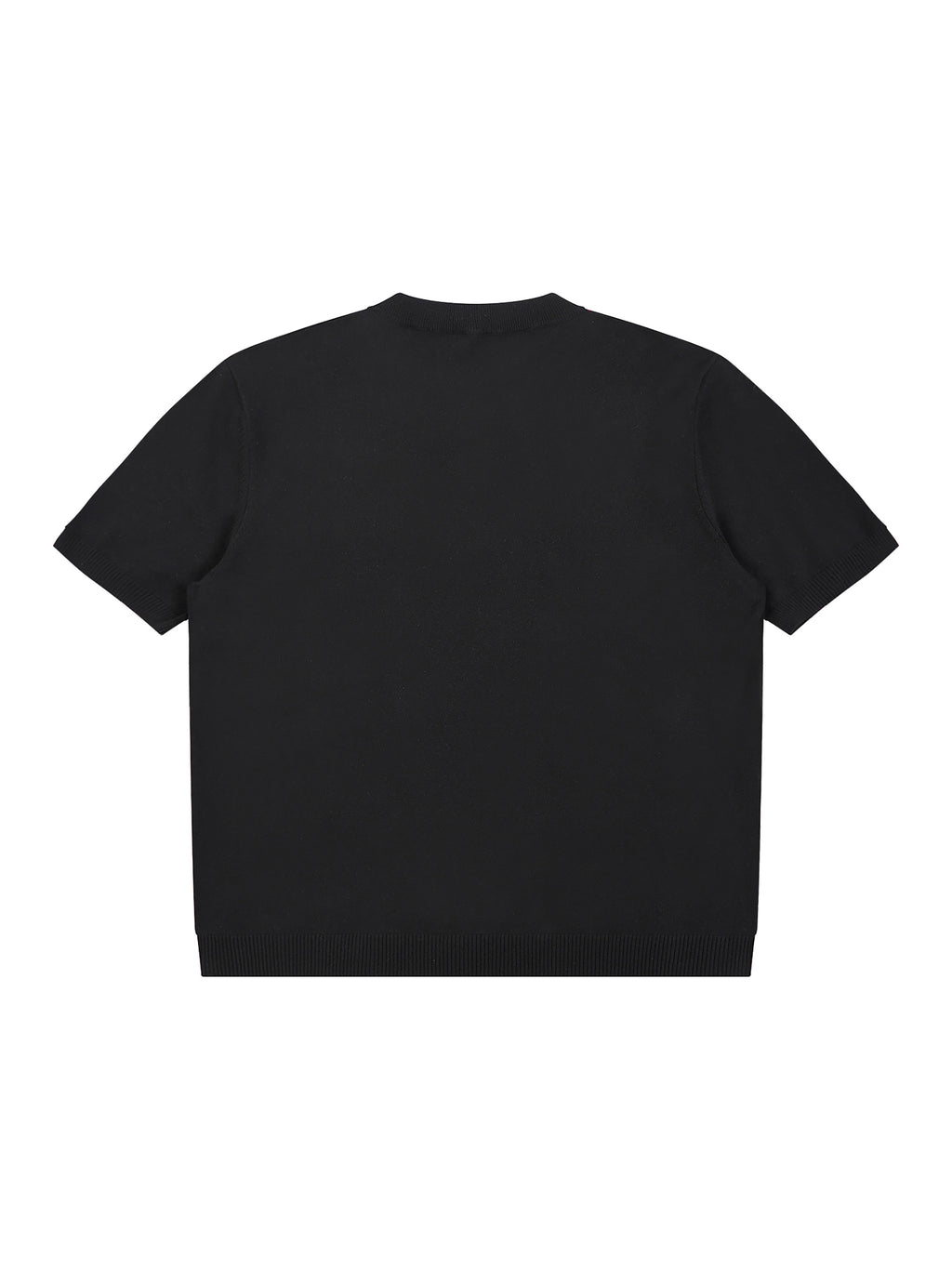 Off Script Cotton Knit Short Sleeve Henley T-Shirt - Black back view