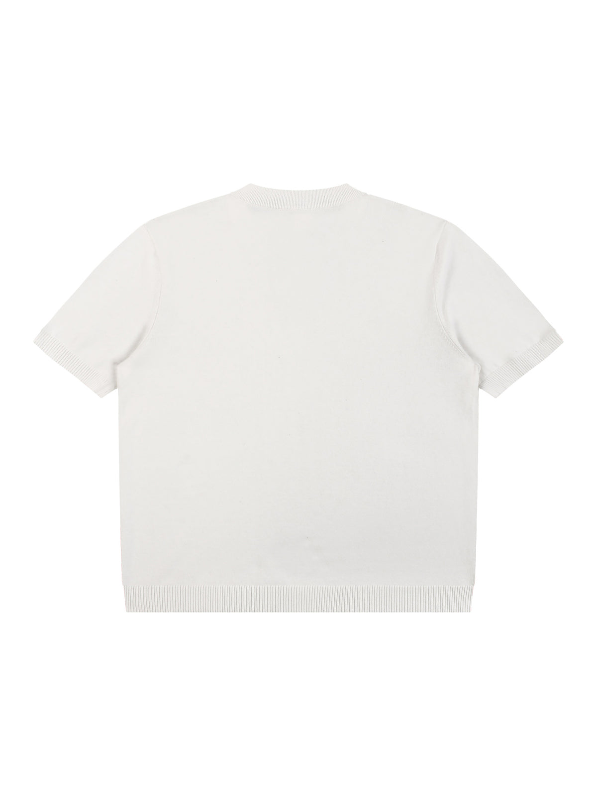 Off Script Cotton Knit Short Sleeve Henley T-Shirt - White back view