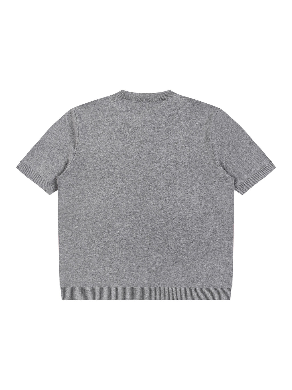 Off Script Cotton Knit Short Sleeve Henley T-Shirt - Flower Gray alternate back view