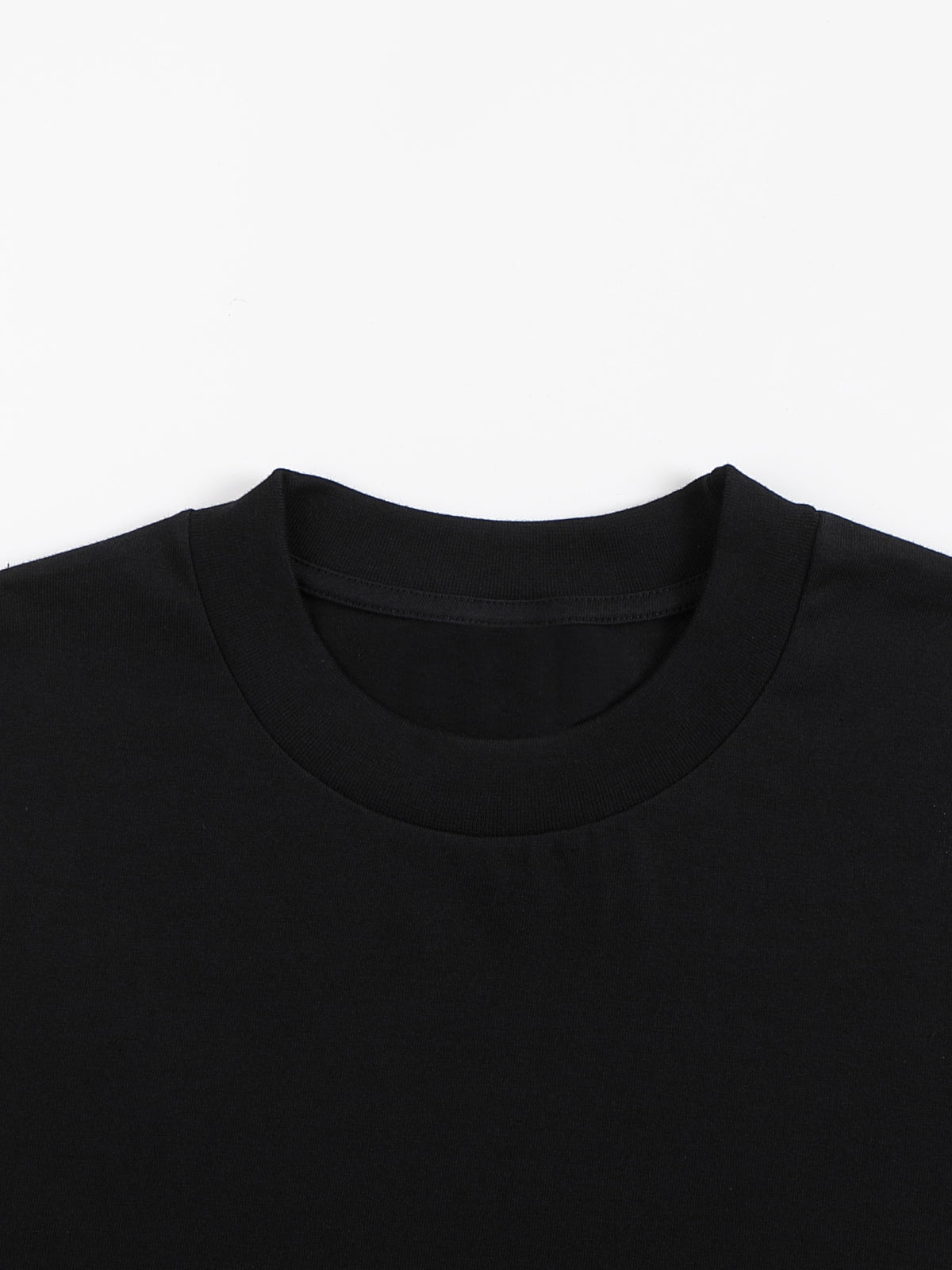Off Script Crew Neck Drop Shoulder Long Sleeve Shirt - crew neckline detail