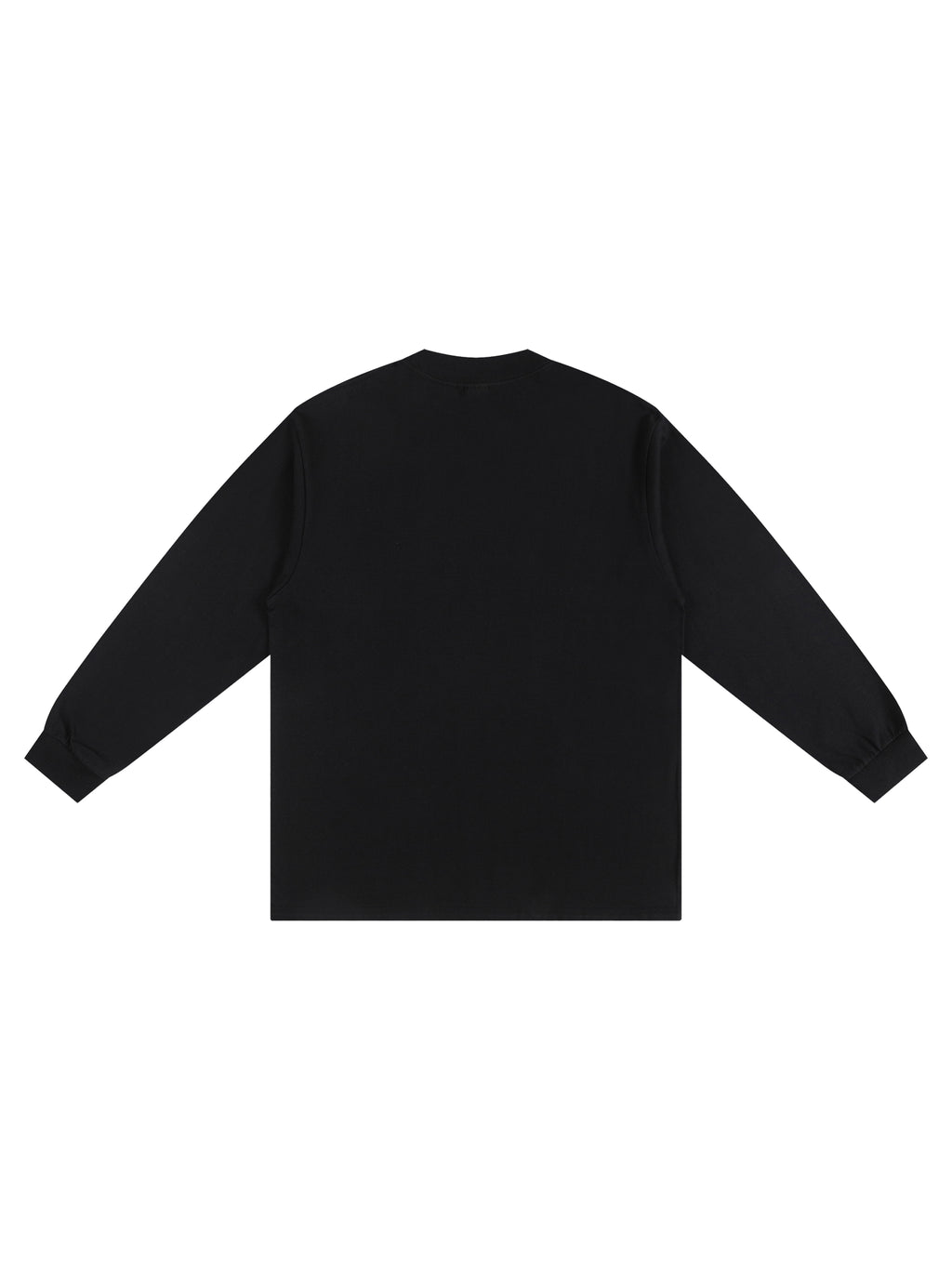 Off Script Crew Neck Drop Shoulder Long Sleeve Shirt - Black alternate back view