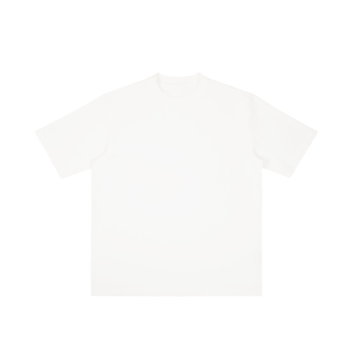 White Unisex Vintage-Wash Drop-Shoulder T-Shirt front view