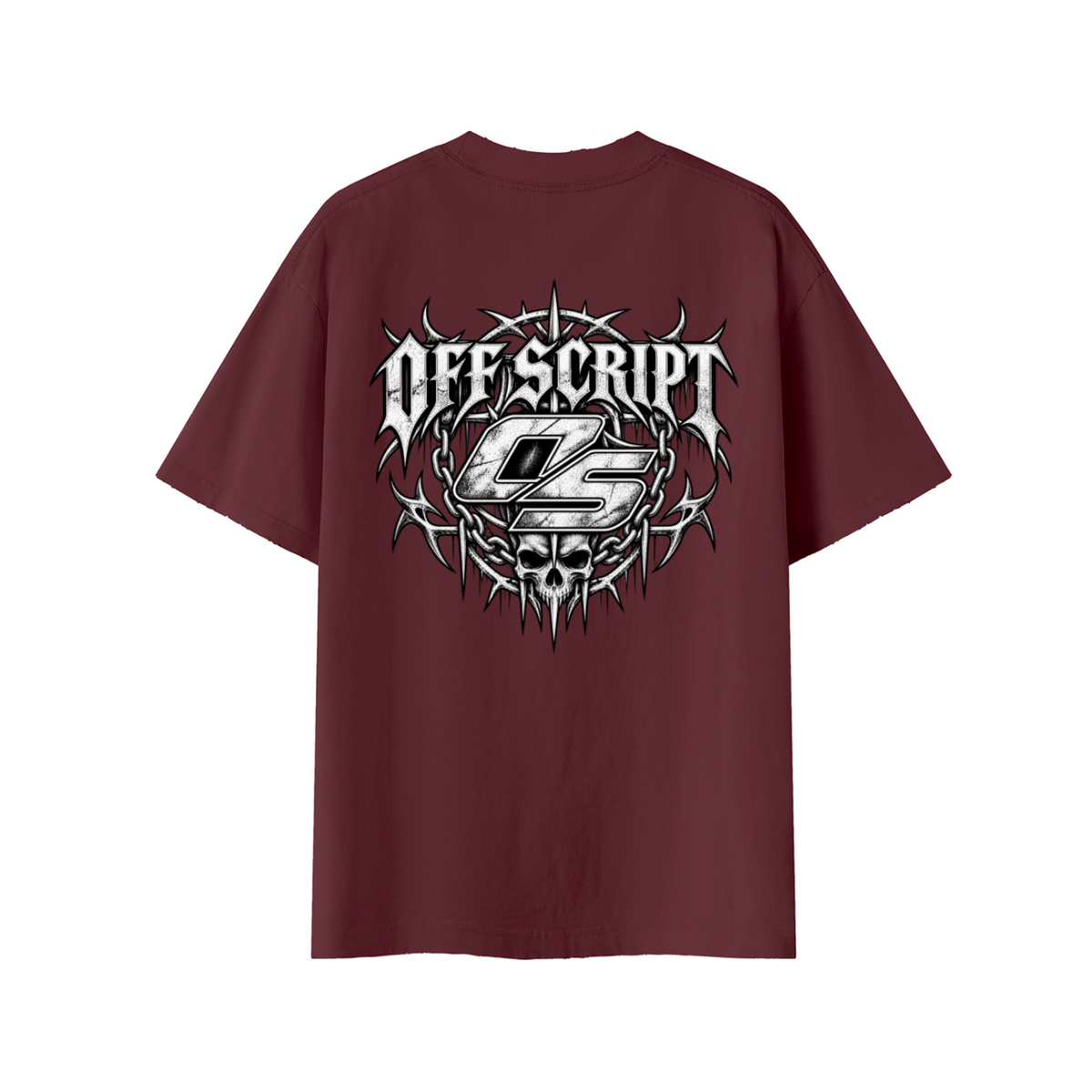 Off Script Gothic Skull Vintage Wash Distressed T-Shirt