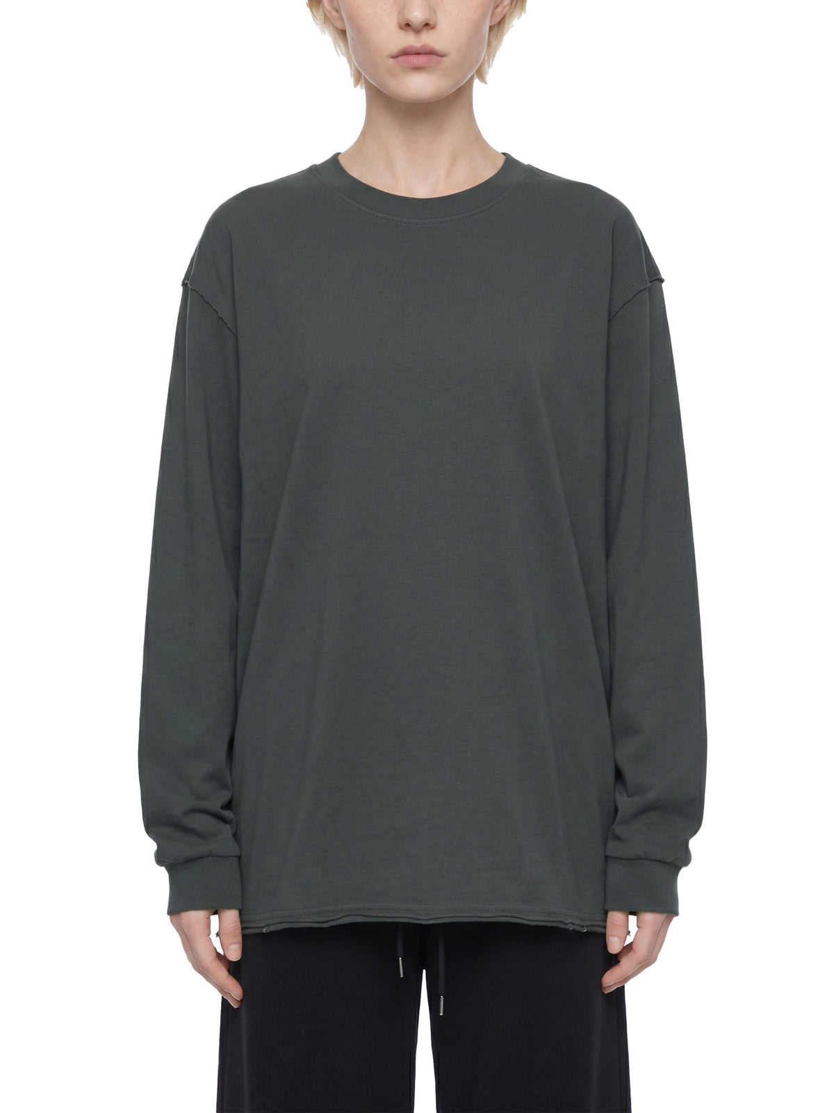 Unisex Raw Hem Long Sleeve T-Shirt