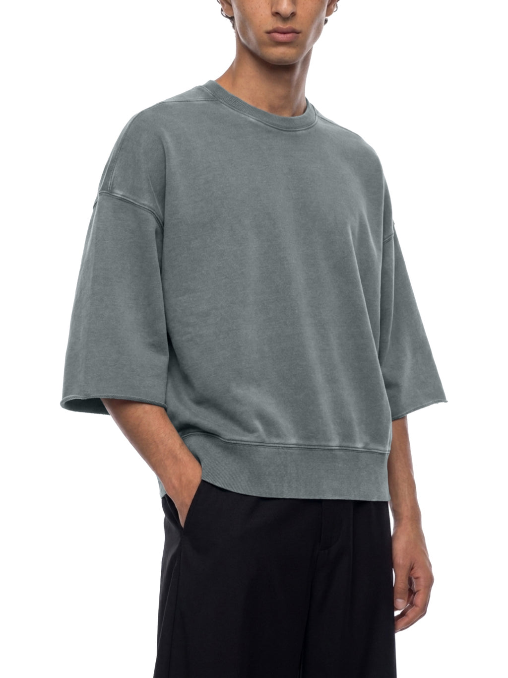 Unisex Mineral Wash Boxy Raw Edge T-Shirt