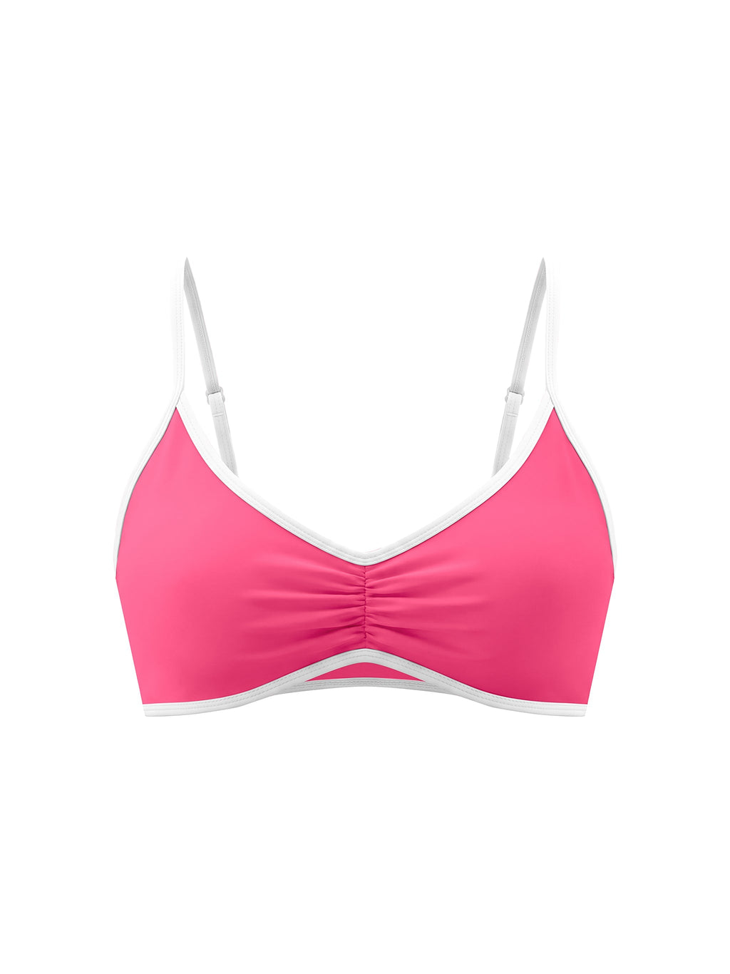 Women's Color Block Ruched V-Neck Sports Bra