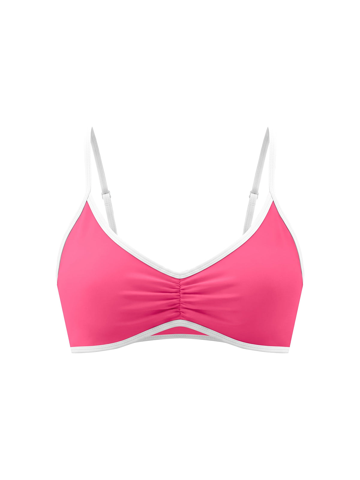 Women's Color Block Ruched V-Neck Sports Bra