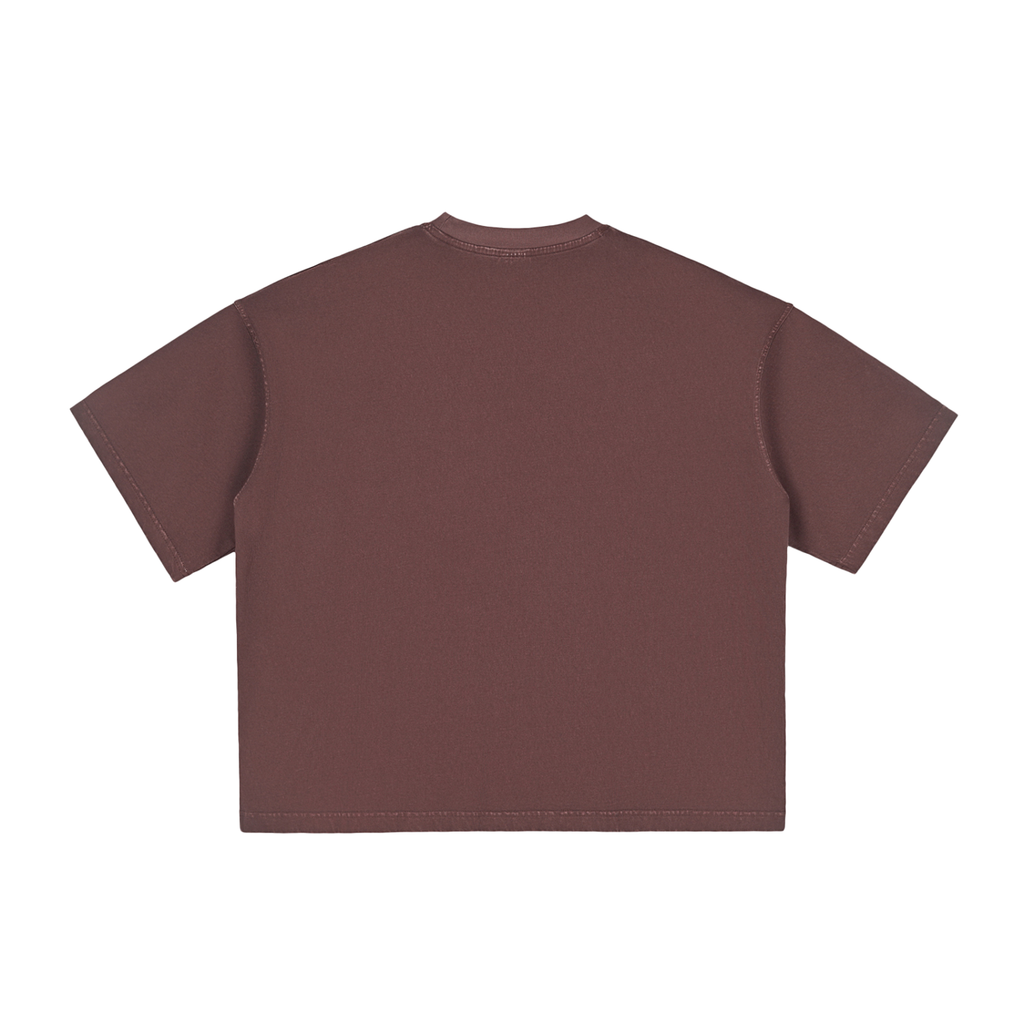 Ume Purple Unisex vintage-washed boxy T-shirt back view