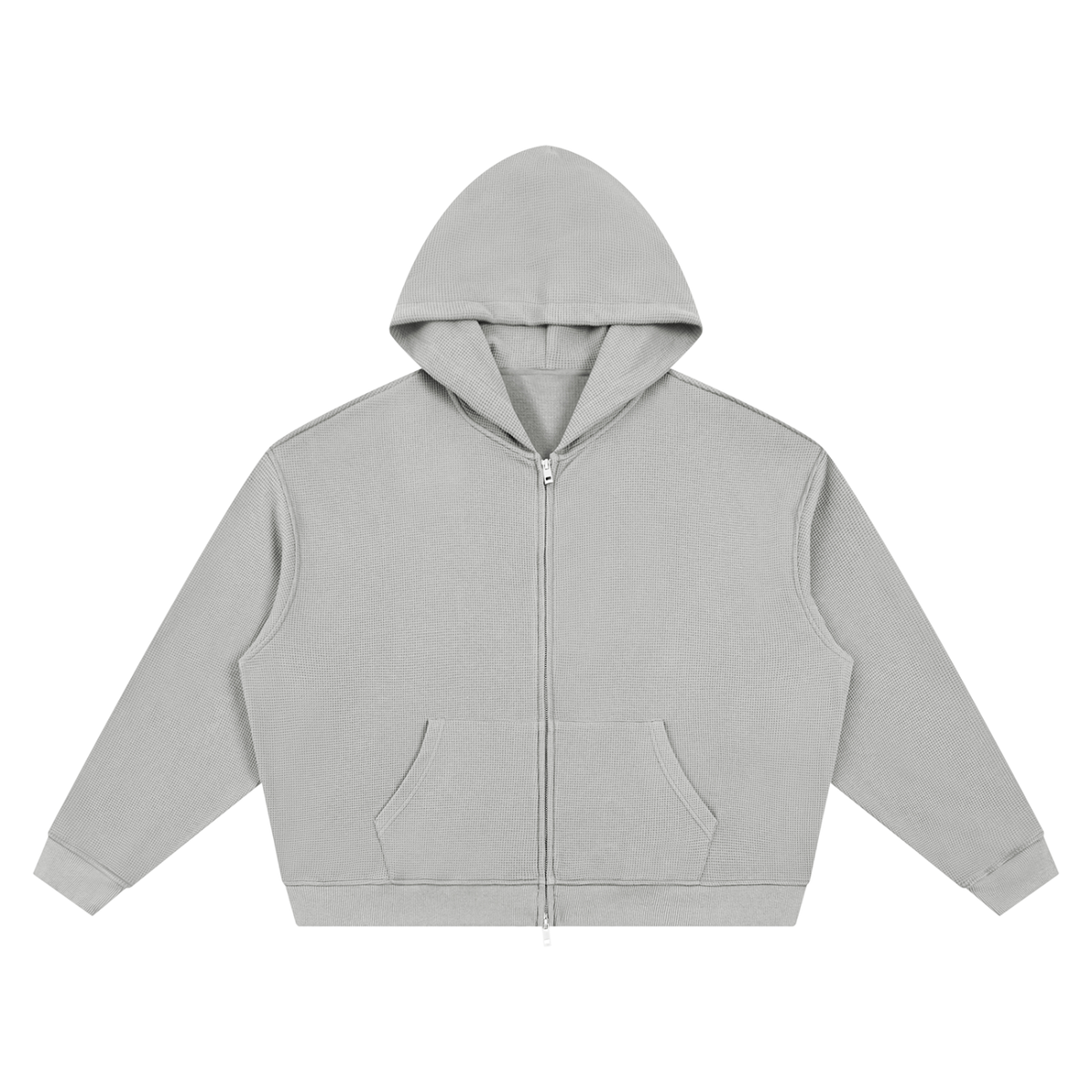 Unisex Waffle Boxy Full-Zip Hoodie