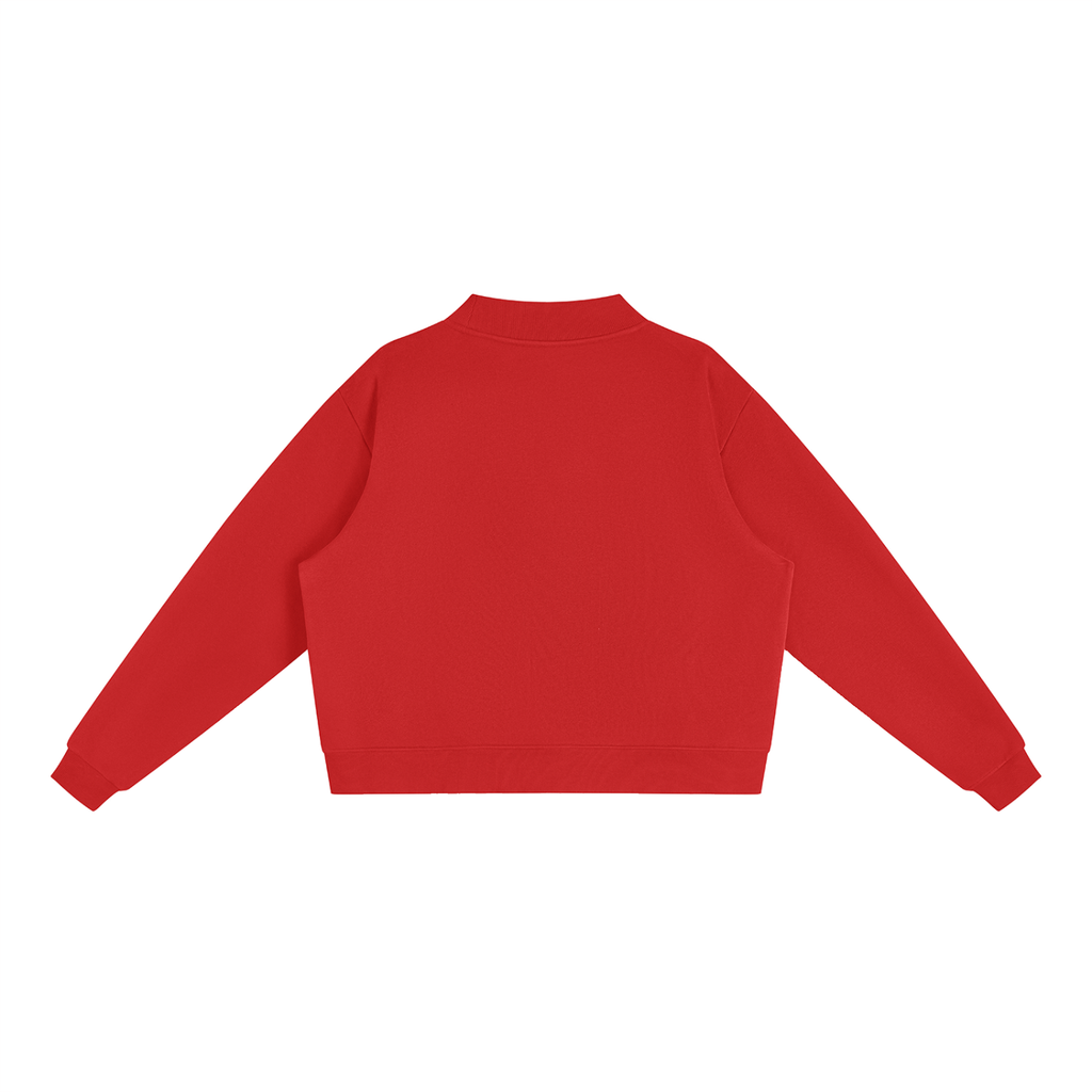 ADHD Macarena Women's Essential Fleece Mock-Neck Graphic Sweatshirt - Red back