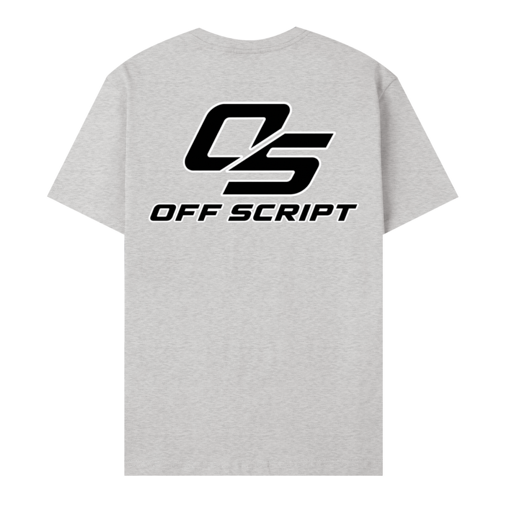 One Nation Essential Cotton T-Shirt - Flower Gray back 3D mockup