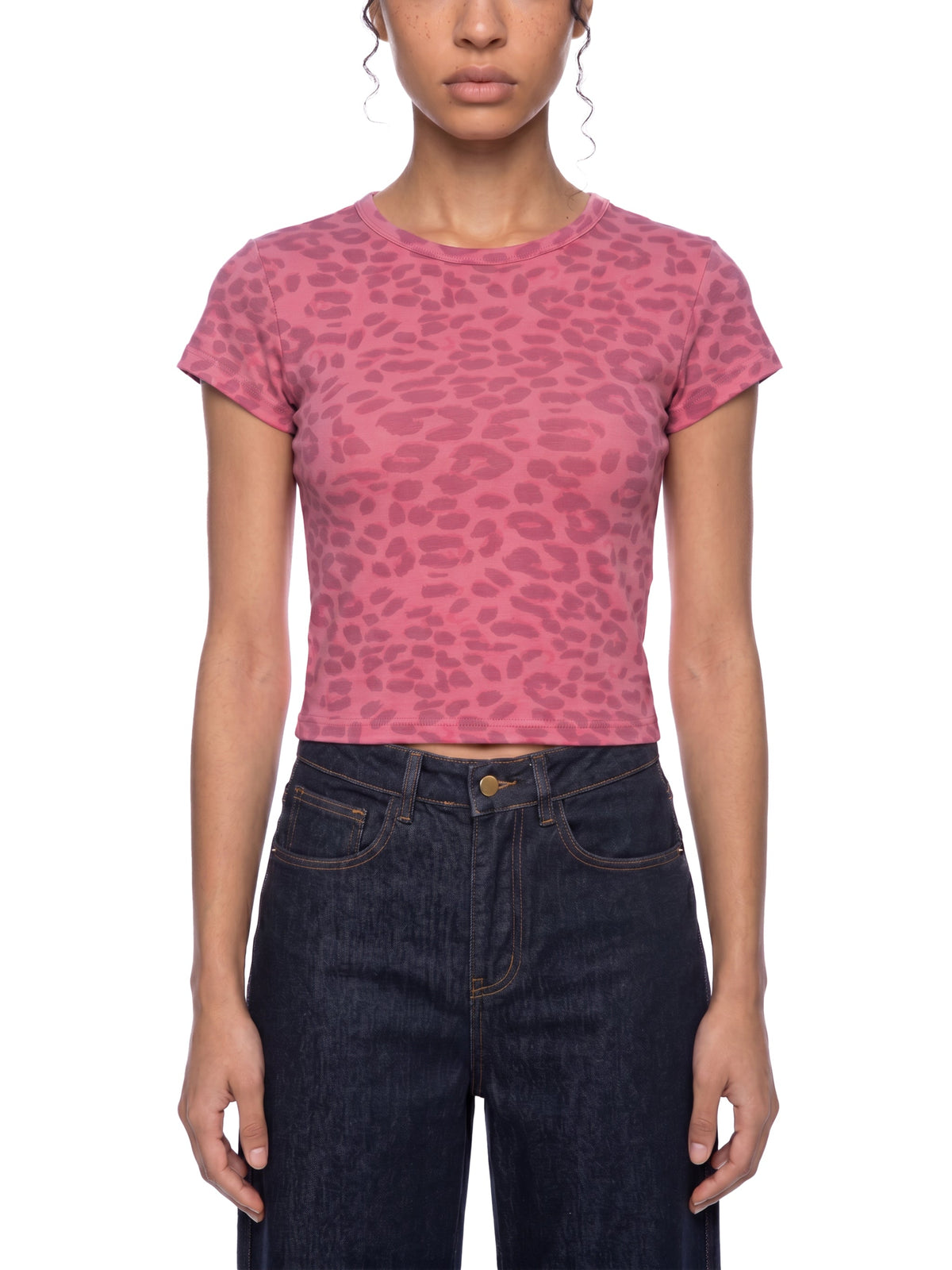 Women’s Leopard Print Crop T-Shirt