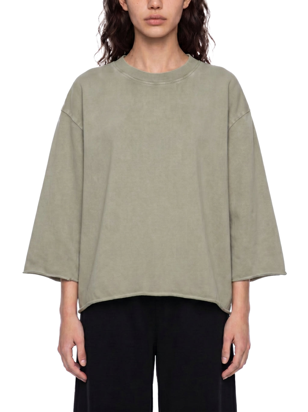 Unisex Mineral Wash Raw Hem Boxy T-Shirt