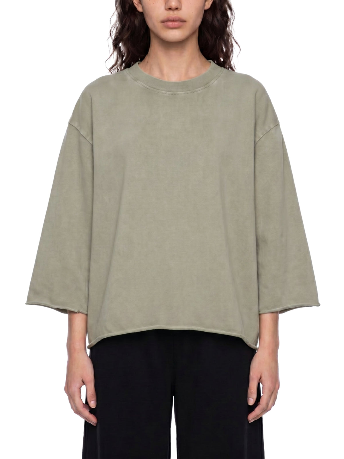 Unisex Mineral Wash Raw Hem Boxy T-Shirt